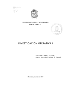 investigación operativa i - Universidad Nacional de Colombia