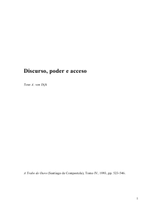 Discurso, poder e acceso - Página web de Teun A. van Dijk