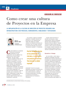 Como crear una cultura de Proyectos en la Empresa