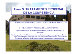 Tema 3: TRATAMIENTO PROCESAL DE LA COMPETENCIA