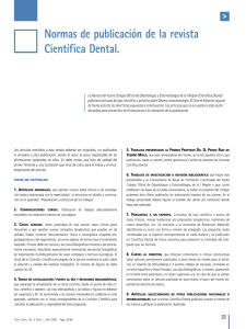 Normas de publicación de la revista Científica Dental.