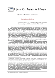 J. Derrida: La Posibilidad de la Creación Carlos Muñoz Gutiérrez