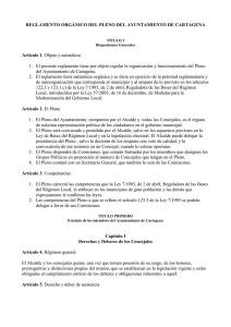 Reglamento Orgánico del Pleno del Ayuntamiento de Cartagena