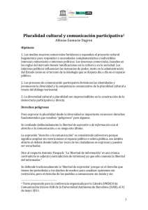 Pluralidad cultural y comunicación participativa. Bellaterra