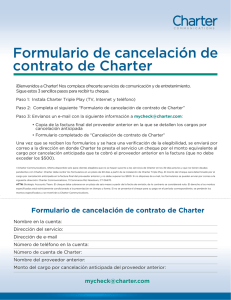 Formulario de cancelación de contrato de Charter