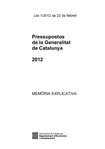 Pressupostos de la Generalitat de Catalunya 2012
