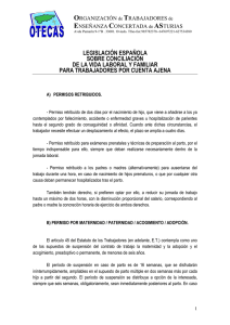 legislación española sobre conciliación de la vida laboral y familiar