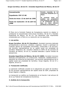 Grupo Carrefour, SA de CV / Grandes Superficies de