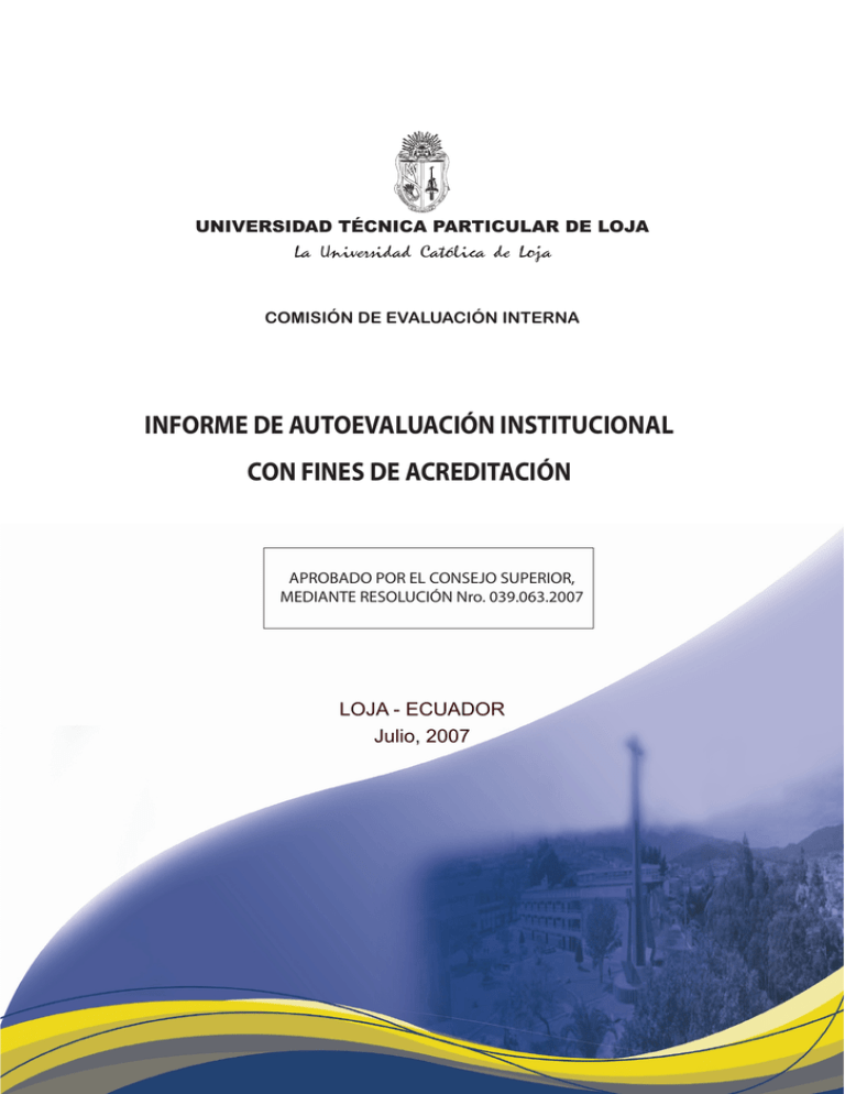 Informe De Autoevaluaci N Institucional Con Fines De