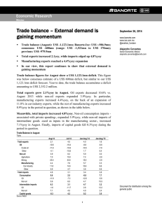 Trade balance – External demand is gaining momentum