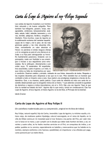 Carta de Lope de Aguirre al rey Felipe Segundo