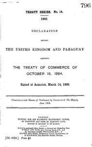 the united kingdom and paraguay the treaty of commerce of october