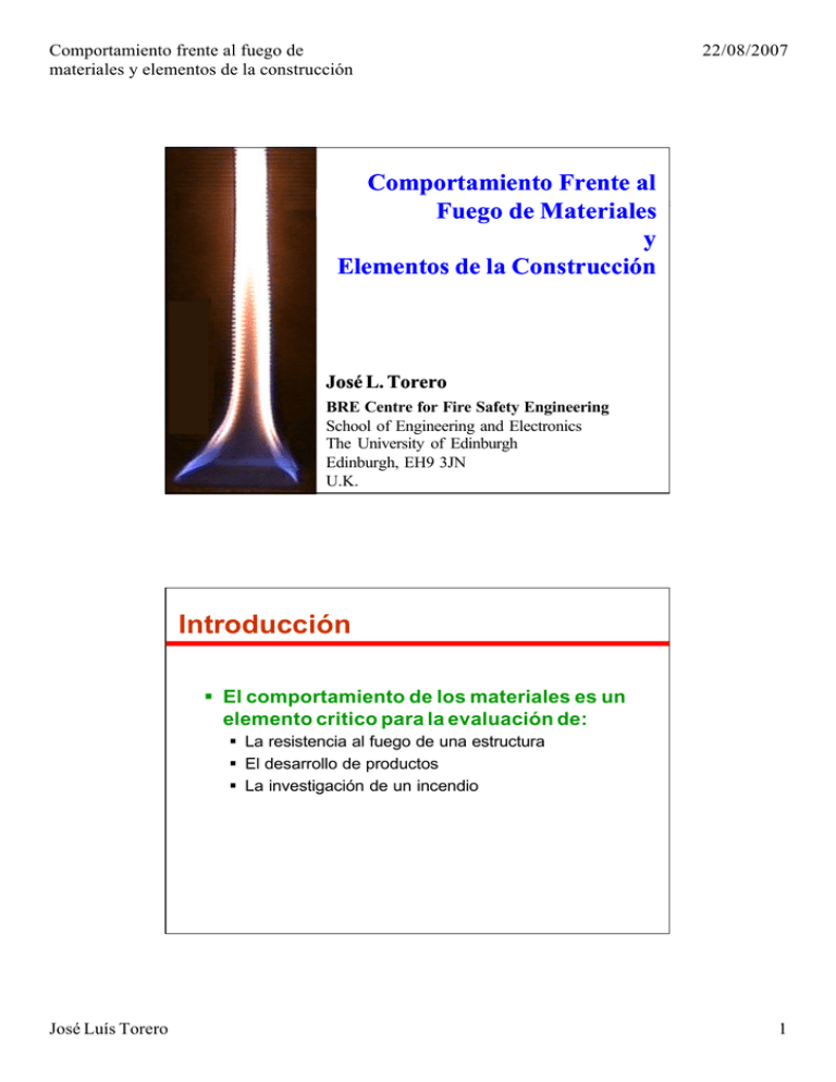 Comportamiento Frente Al Fuego