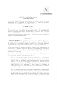 Decreto Rectoral No. 1261