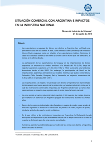 situación comercial con argentina e impactos en la industria nacional