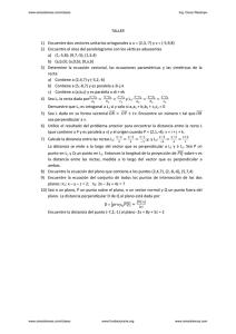 TALLER 1) Encuentre dos vectores unitarios ortogonales a u = (2,4