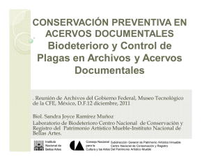 Biodeterioro y Control de Plagas en Archivos y Acervos Documentales