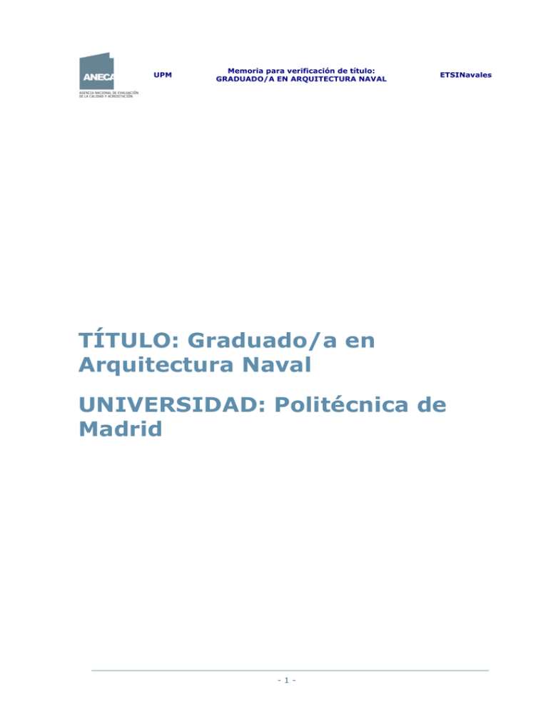 Graduado A En Arquitectura Naval UNIVERSIDAD