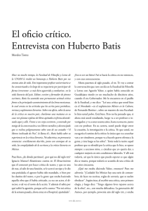 El oficio crítico. Entrevista con Huberto Batis