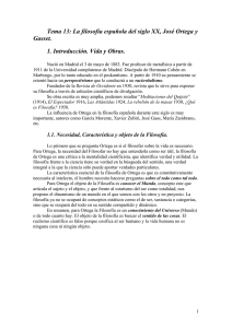 13. El vitalismo de Ortega y Gasset.