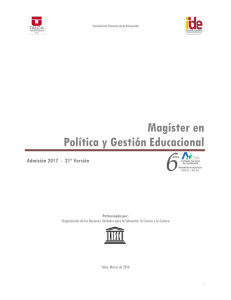 Magíster en Política y Gestión Educacional