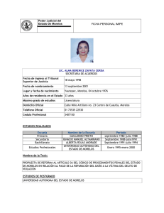 Lic. Alma Berenice Zapata Cerda, Secretaria de Acuerdos