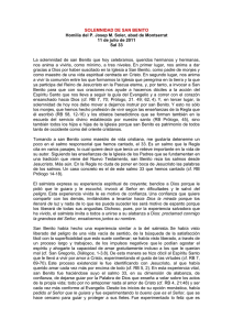 SOLEMNIDAD DE SAN BENITO Homilía del P. Josep M. Soler