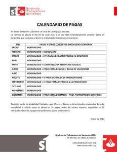 calendario de pagas - Sindicato Trabajadores del Santander
