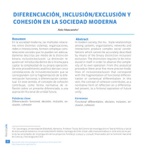 diferenciación, inclusión/exclusión y cohesión en la