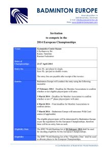 Events - Badminton Europe
