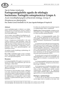Faringoamigdalitis aguda de etiología bacteriana. Faringitis
