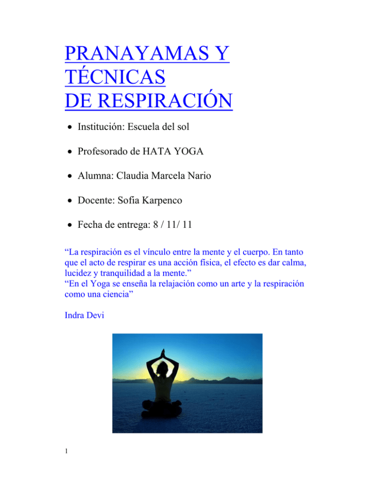 pranayamas y técnicas de respiración