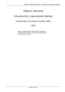 Algebra relacional Introducción y operaciones básicas