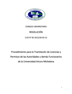 RESOLUCIÓN Procedimiento para la Tramitación de Licencias y