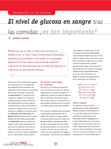 El nivel de glucosa en sangre tras las comidas: ¿es tan importante?
