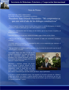 Presidente Juan Orlando Hernández: “Mi compromiso es que este