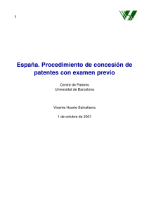 España. Procedimiento de concesión de patentes con examen previo