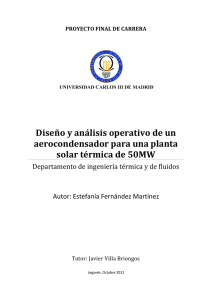 Diseño y análisis operativo de un aerocondensador para una planta