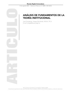 ANÁLISIS DE FUNDAMENTOS DE LA TEORÍA INSTITUCIONAL