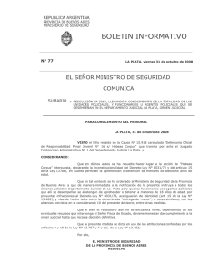 N° 77 - Ministerio de Seguridad Provincia de Buenos Aires