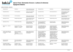 Frasi: Domande di lavoro | Lettera di referenze (Spagnolo