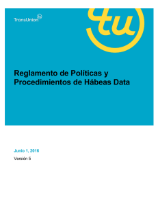 Reglamento de Políticas y Procedimientos de Hábeas Data