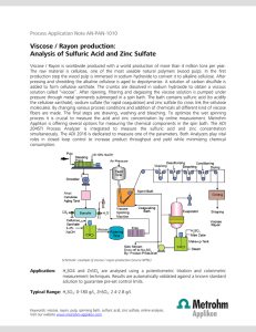 Viscose / Rayon production: Analysis of Sulfuric Acid and