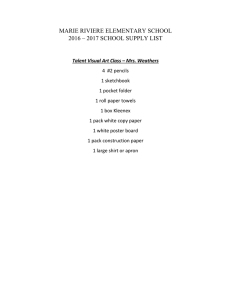 marie riviere elementary school 2016 – 2017 school supply list