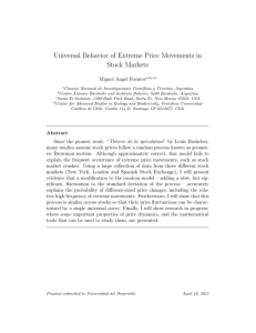 Universal Behavior of Extreme Price Movements in Stock Markets