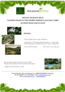 SPECIAL PACKAGE DEAL: “GUIDED WALKS IN THE SIERRA