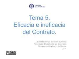 Tema 5. Eficacia e ineficacia del Contrato - e