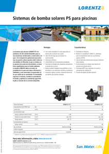 Sistemas de bomba solares PS para piscinas