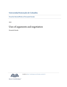 Uses of arguments and negotiation - SelectedWorks