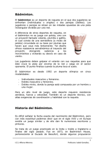 Bádminton. Historia del Bádminton.
